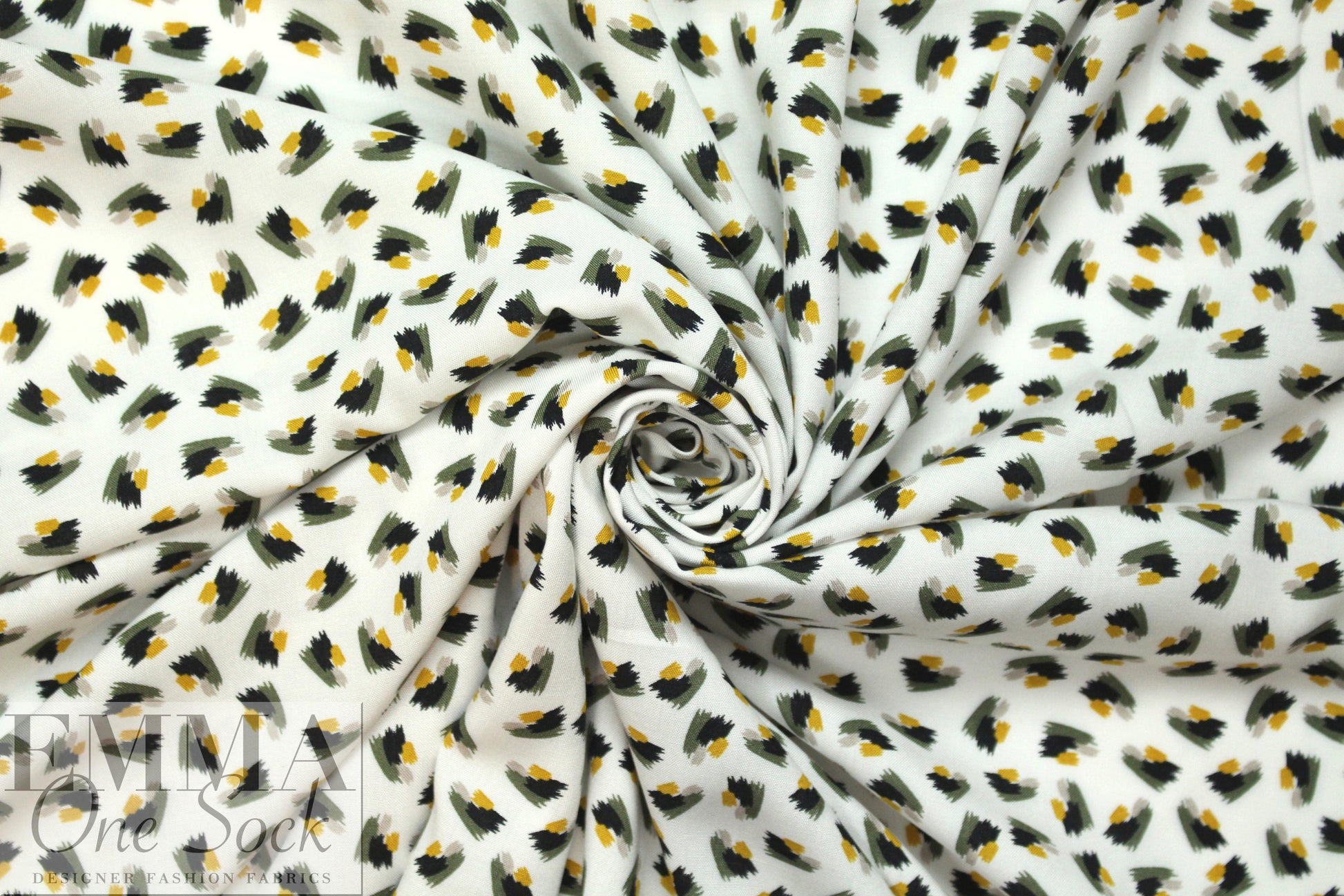 little graphic drapey viscose woven - loden/mustard