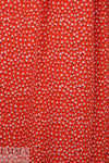 teeny flowers on cherry drapey rayon woven 1 yard