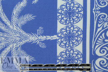 deco palm stripes Oeko-tex cert. rayon woven - french blue 1.875 yd