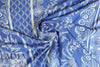 deco palm stripes Oeko-tex cert. rayon woven - French blue