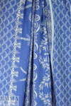 deco palm stripes Oeko-tex cert. rayon woven - french blue 1.875 yd