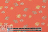 deco-leaf motif Oeko-Tex cert. viscose woven - tangerine