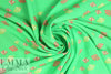 deco-leaf motif Oeko-Tex cert. viscose woven - lime