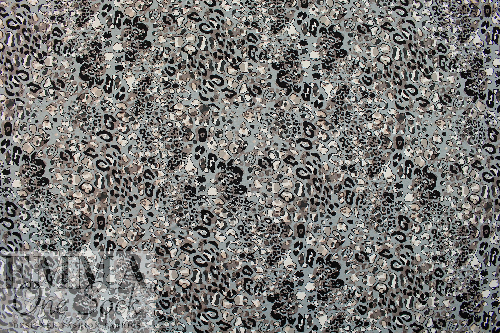 stylized animal Oeko-tex viscose knit - driftwood/gray 1 yard