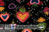 'strawberry hearts' Oeko-tex viscose challis woven 1.625 yd