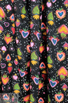 'strawberry hearts' Oeko-tex viscose challis woven 1.5 yds