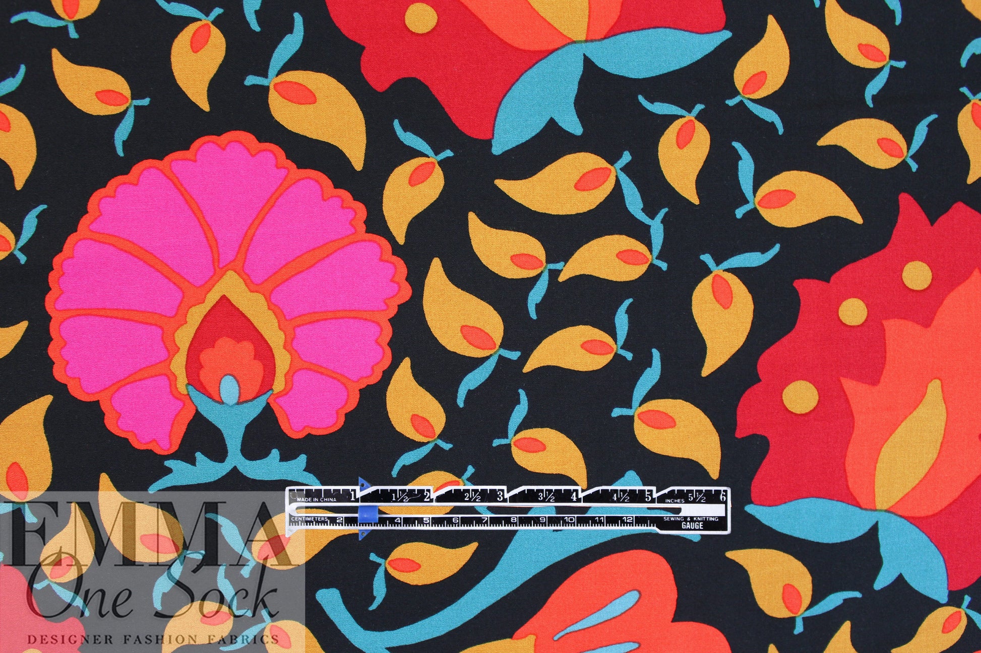 'flowers and flutters' viscose voile, Oeko Tex certified 1.75 yd