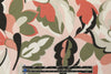 Italian pink blush/loden stylized flowers viscose challis 1.25 yds