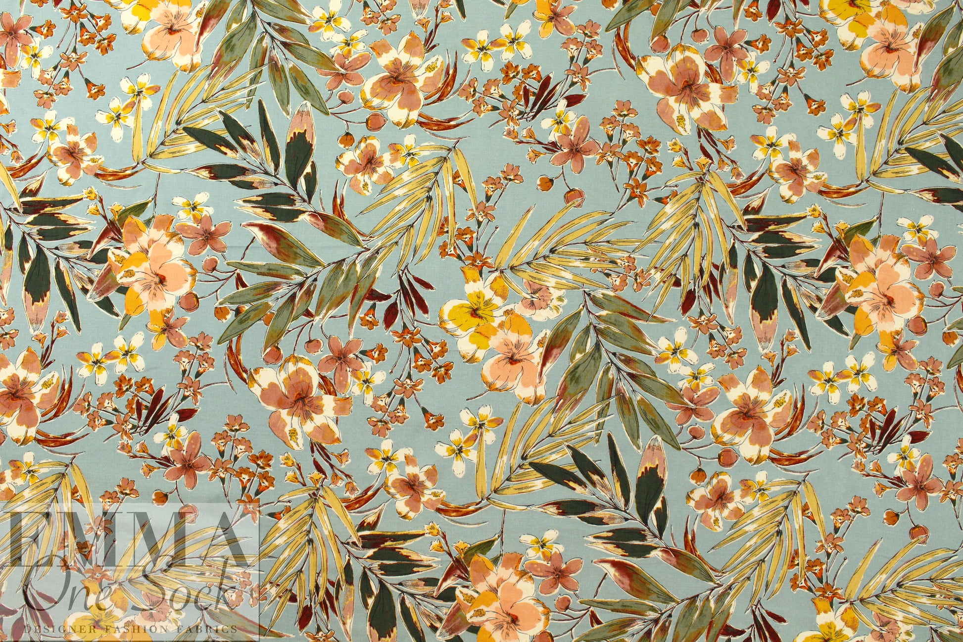Italian woodland blooms viscose challis