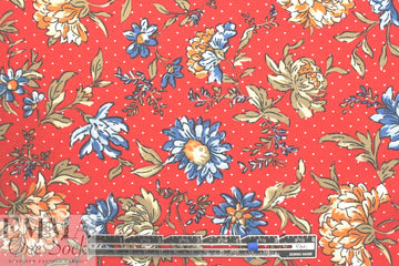 provence floral drapey viscose woven - red 1.5 yd