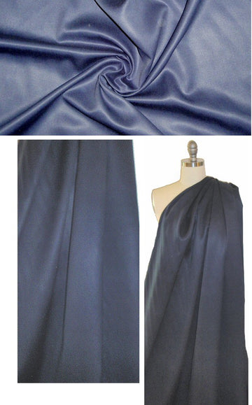 Italian 100% viscose rayon satin gabardine - marine 2.125 yds