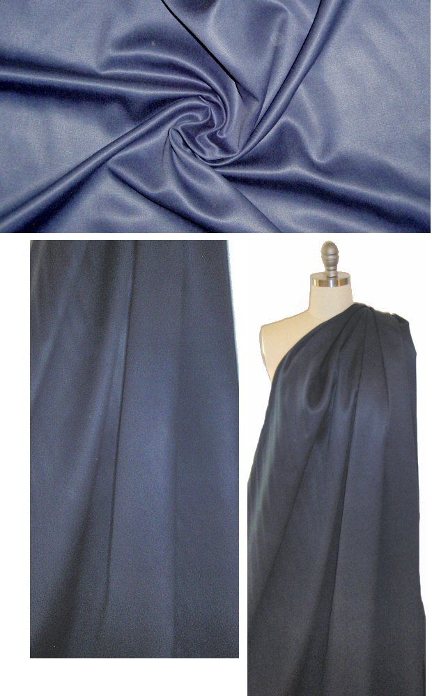 Italian 100% viscose rayon satin gabardine - marine 2 yd