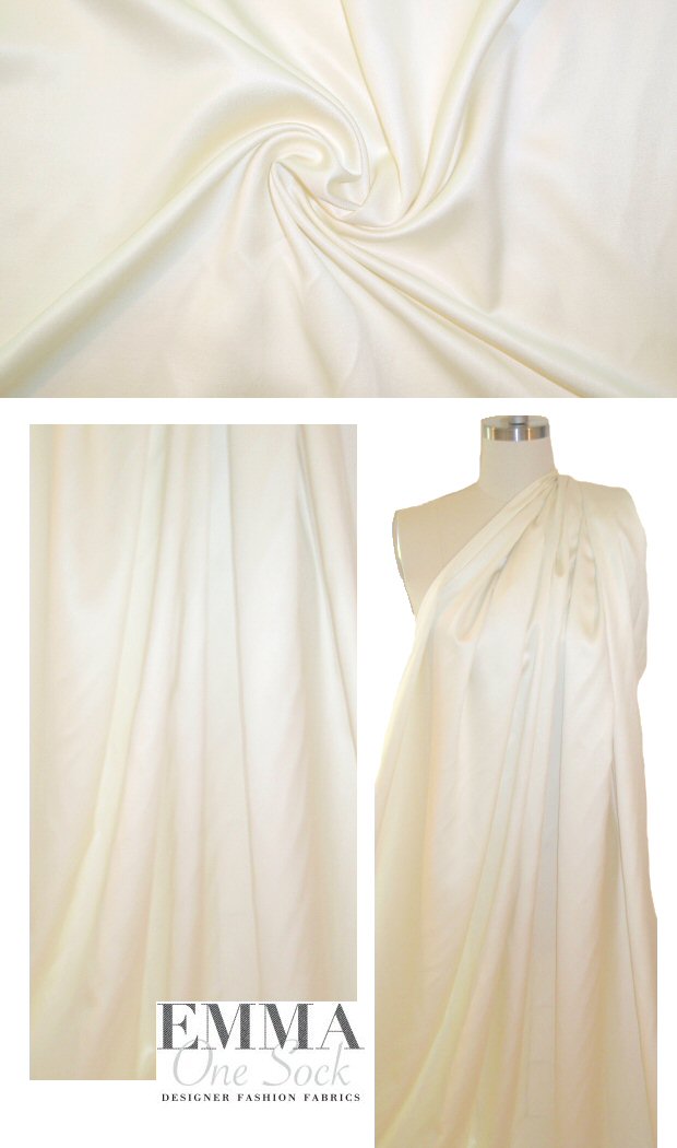 Italian 100% viscose rayon satin gabardine - ivory
