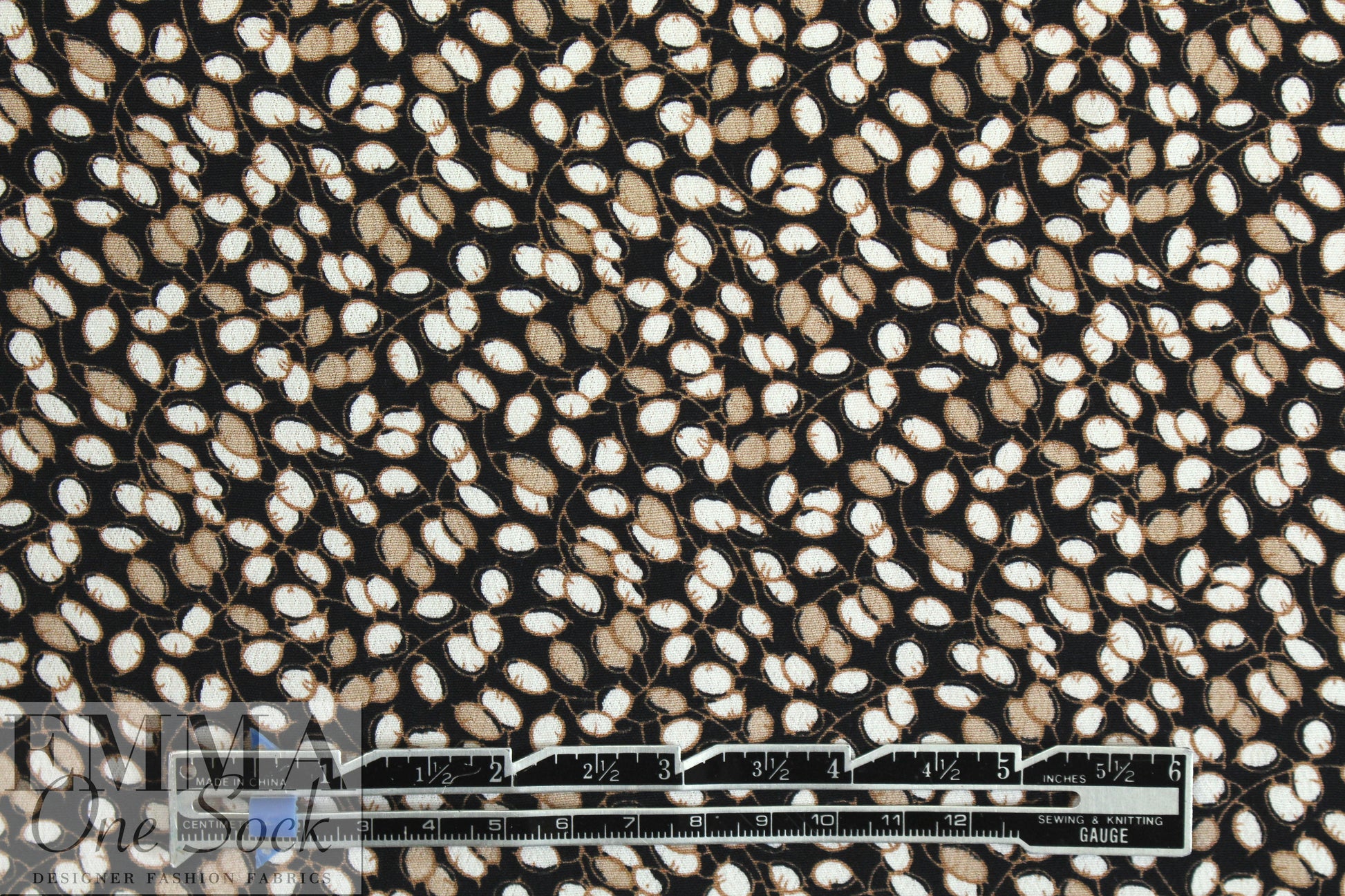 NY designer earth-toned buds drapey viscose woven 1.5 yds