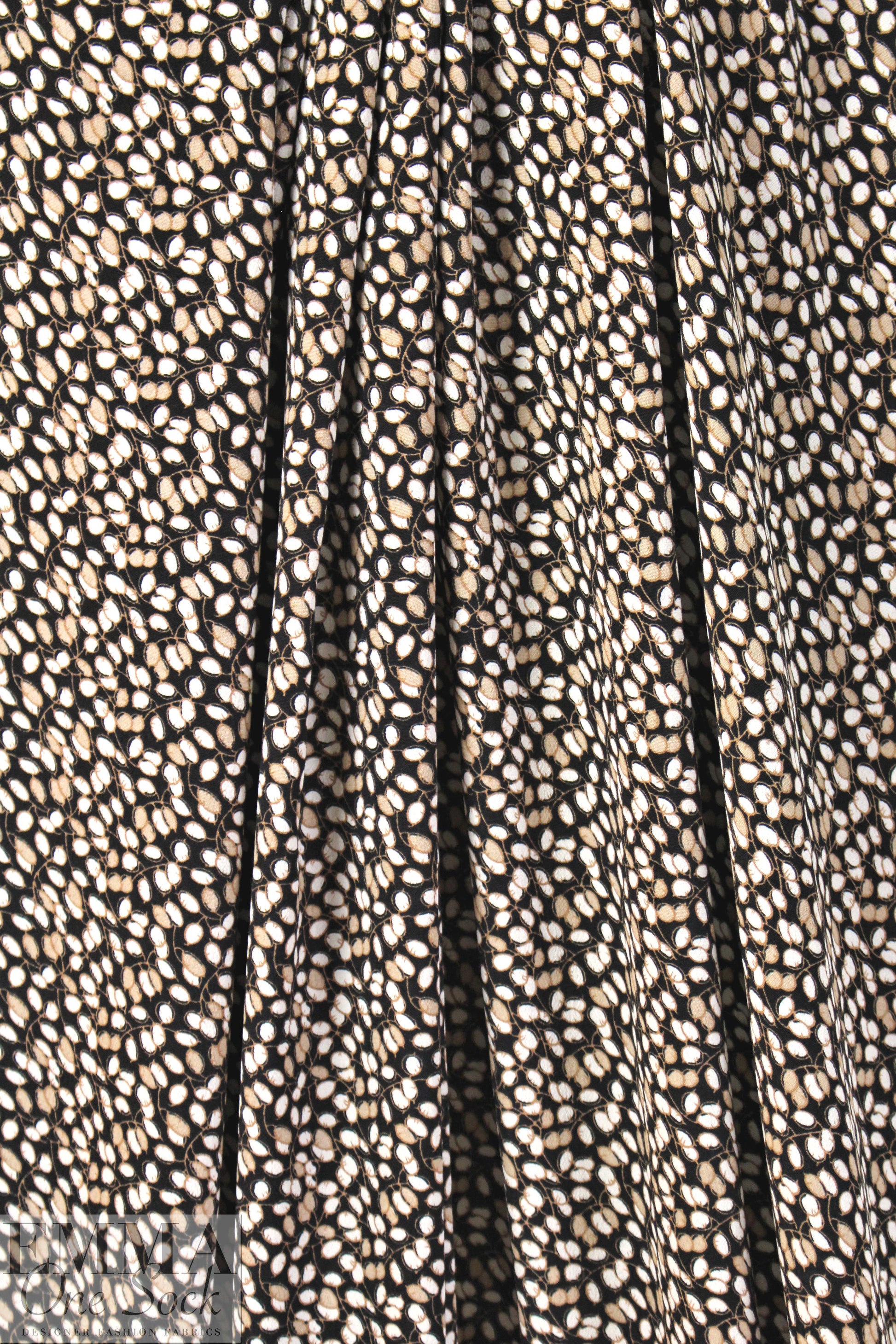 NY designer earth-toned buds drapey viscose woven