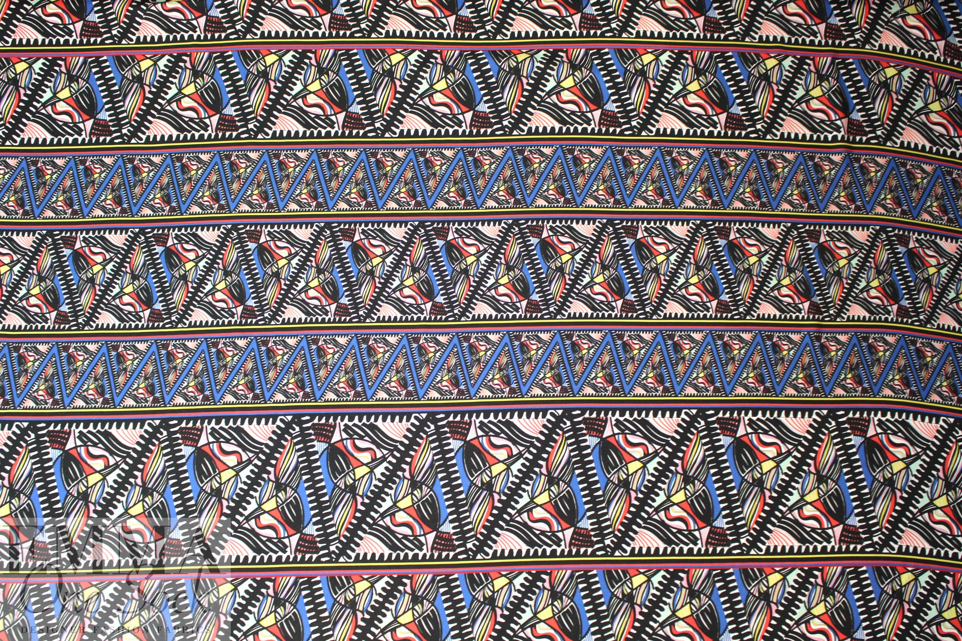 CA designer 'totem cubist' graphic viscose woven 2.375 yds