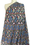 CA designer 'totem cubist' graphic viscose woven