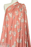CA designer apricot floral printed viscose twill