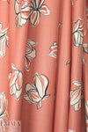CA designer apricot floral printed viscose twill