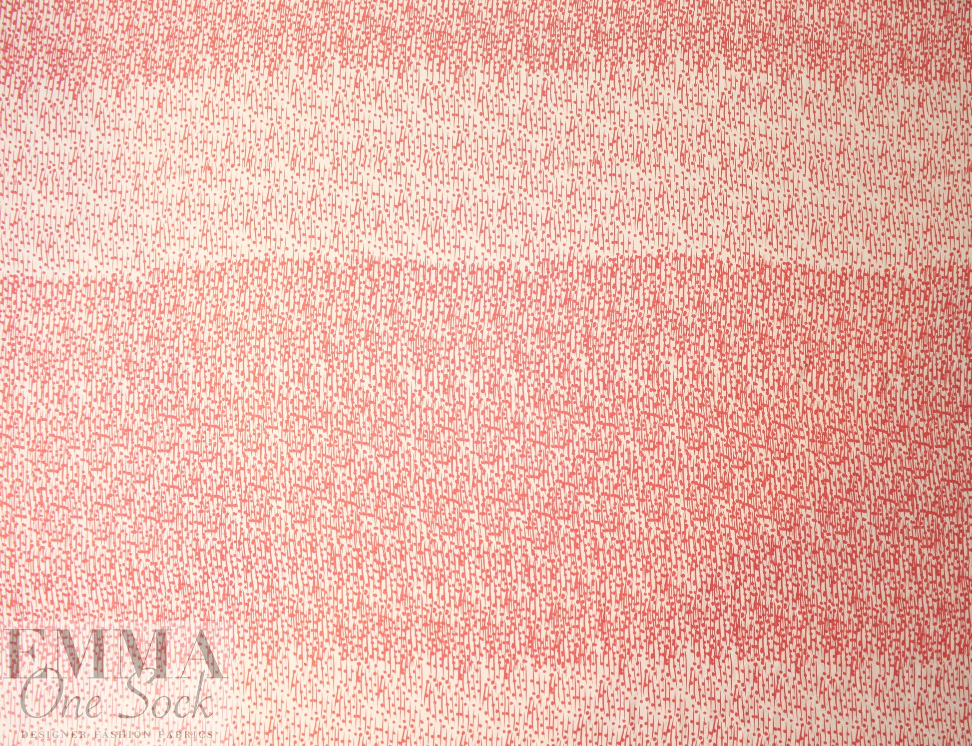 CA designer salmon dot-slash printed viscose crepe 1.35 yds
