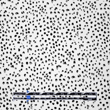 CA designer 'petite prints' viscose blend woven - black/white .625 yds