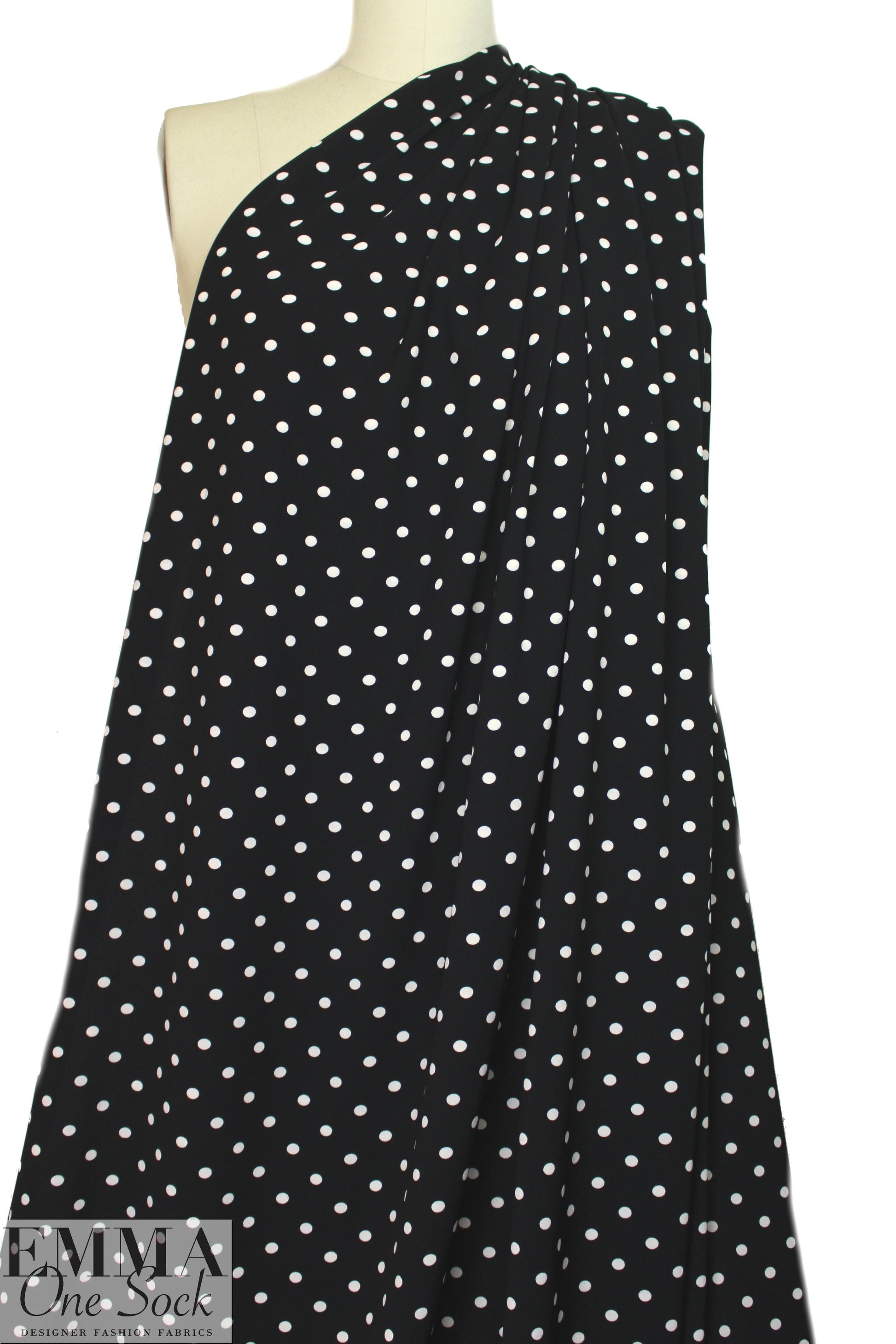 Caroline C0nstas polkadot viscose/poly twill - b/w