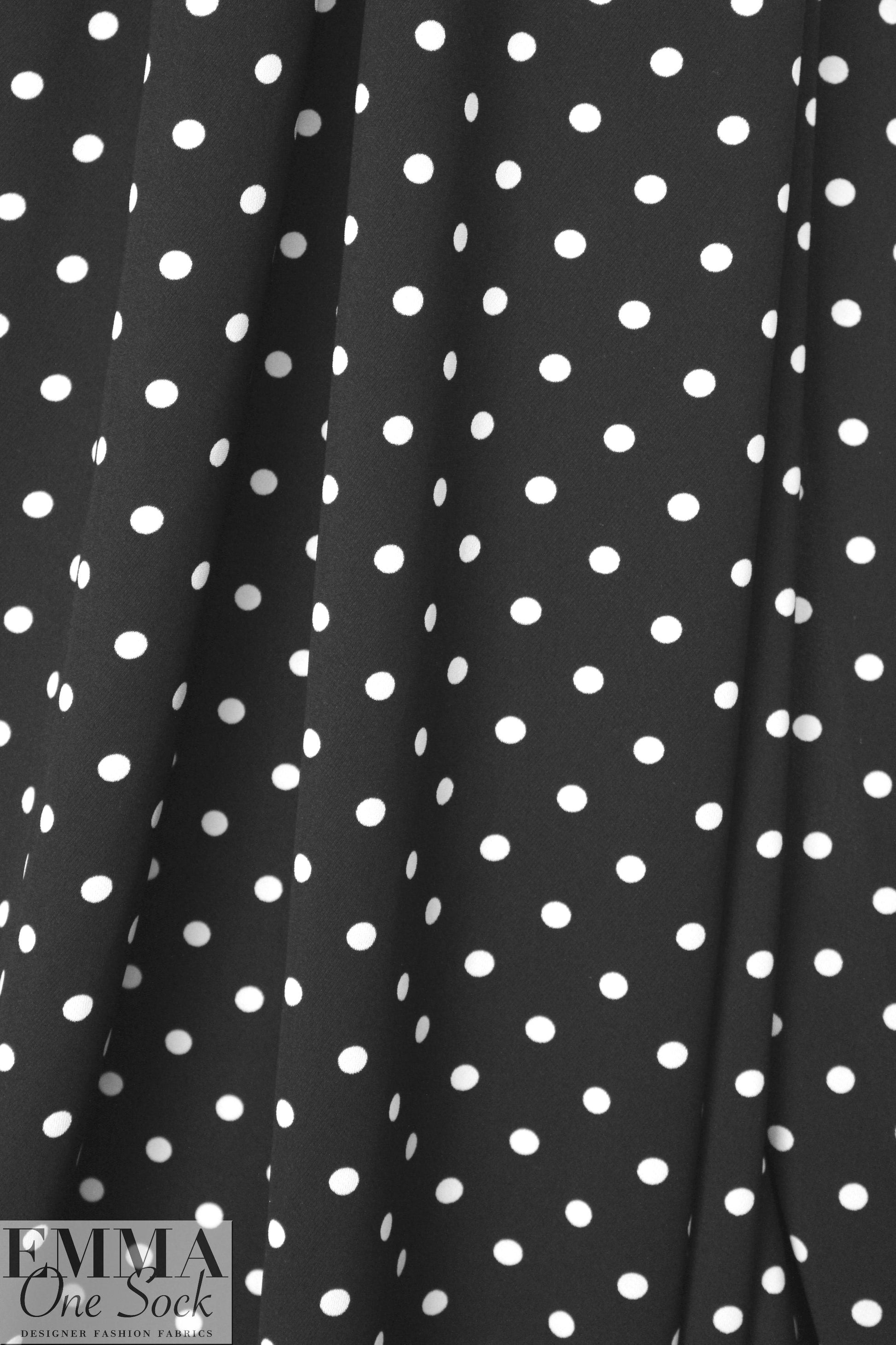 Caroline C0nstas polkadot viscose/poly twill - b/w