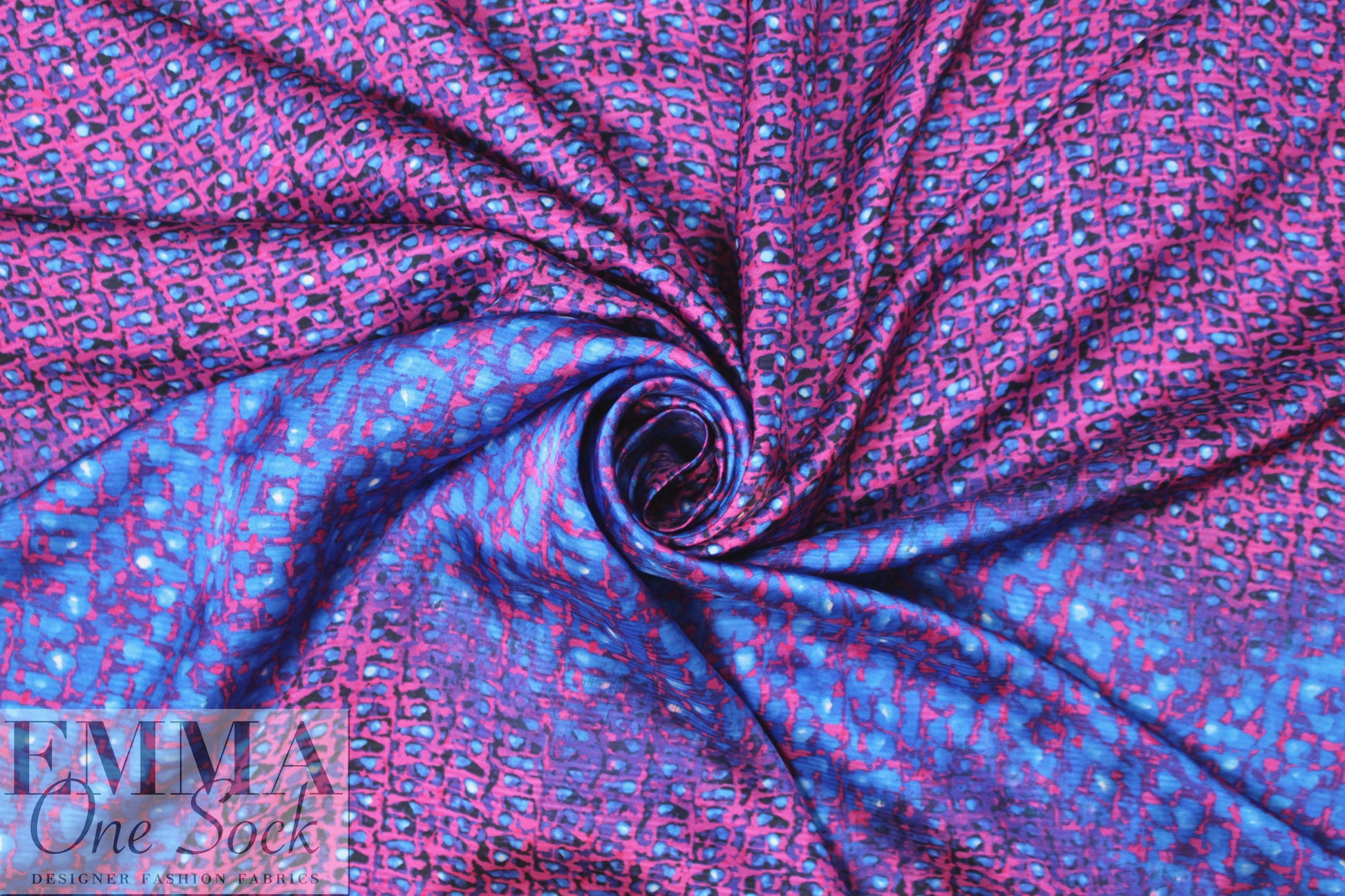 Caroline C0nstas viscose charmeuse - pink/cobalt
