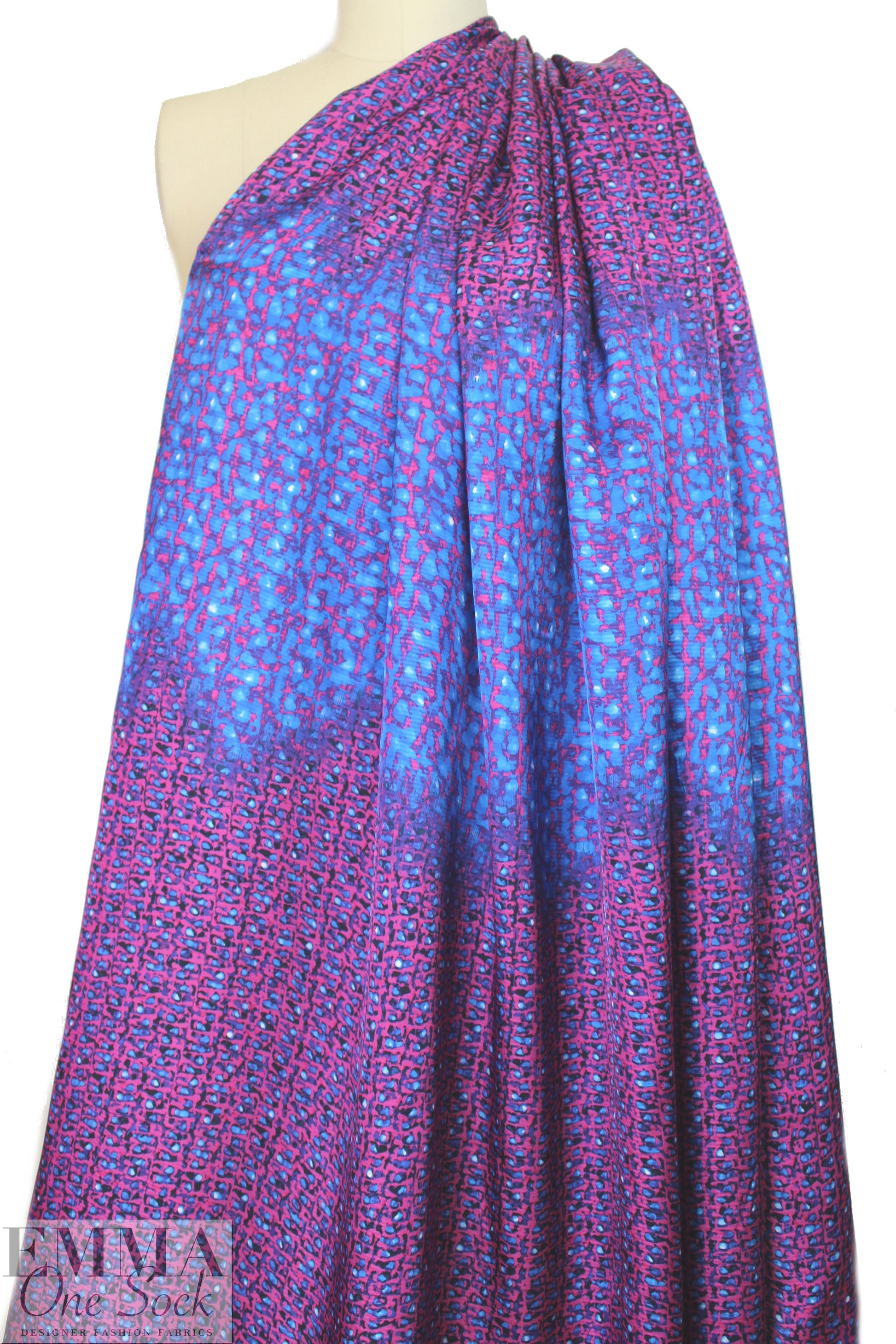 Caroline C0nstas viscose charmeuse - pink/cobalt