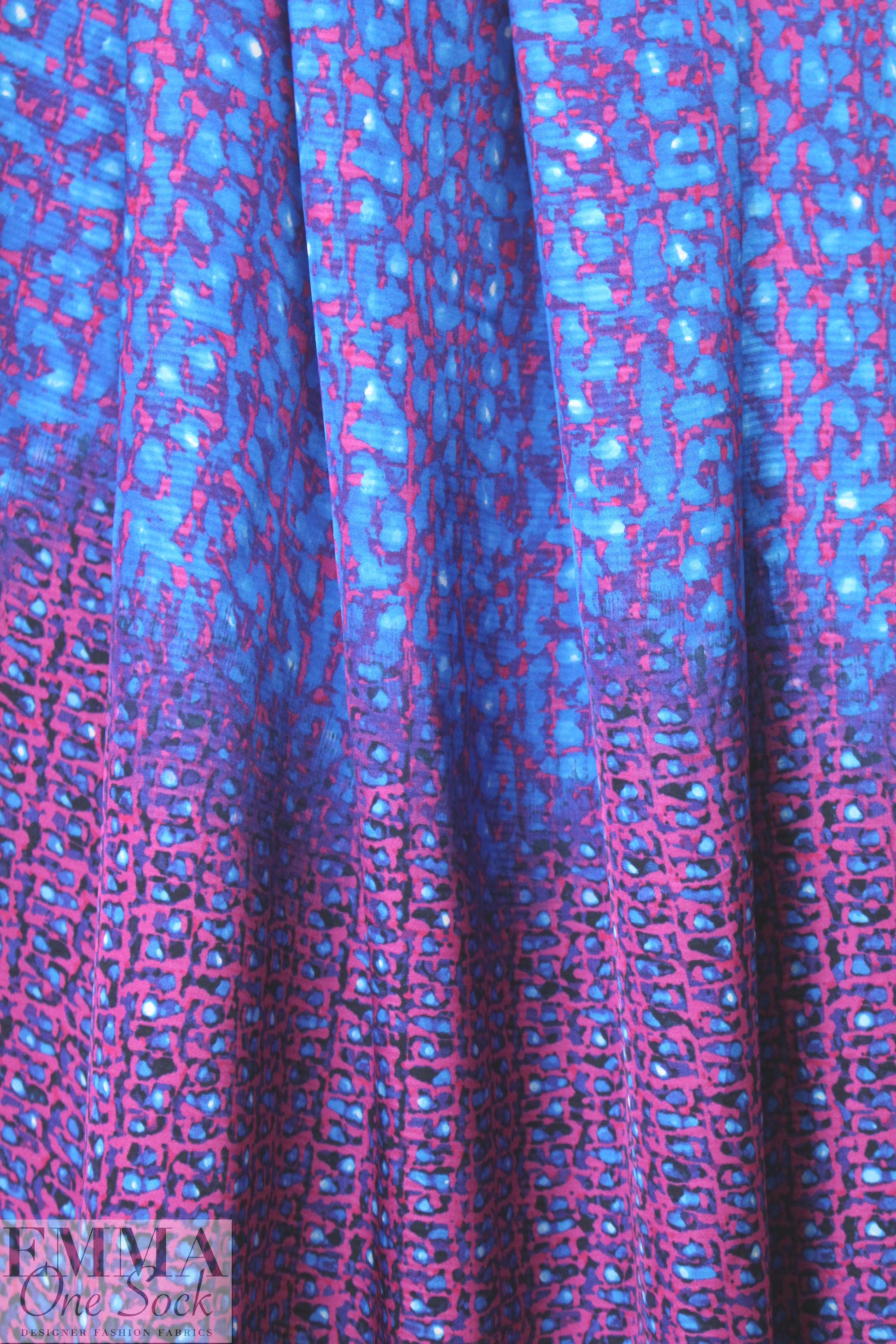 Caroline C0nstas viscose charmeuse - pink/cobalt