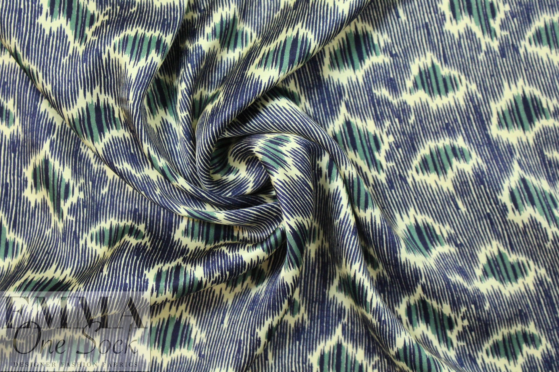 Dolce & G. viscose charmeuse - navy/malachite