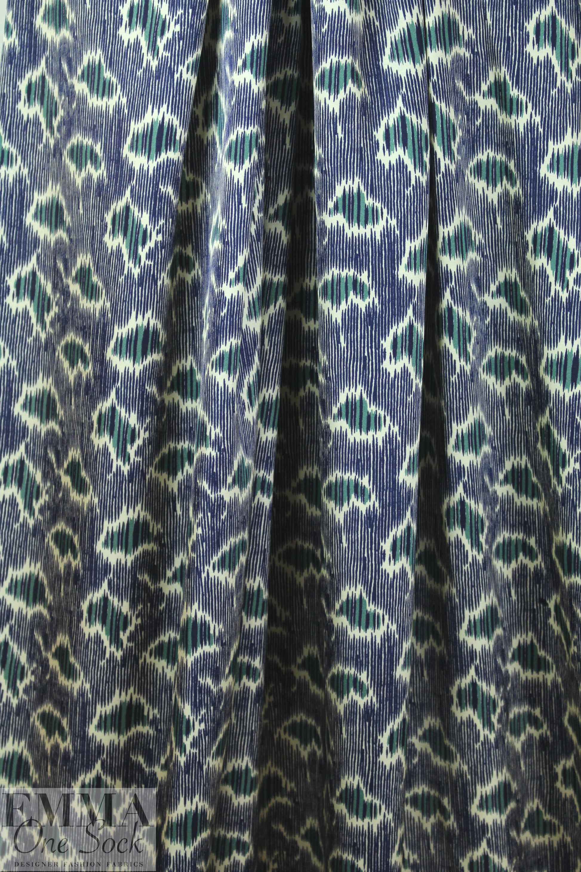 Dolce & G. viscose charmeuse - navy/malachite