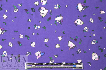 Derek L@m little flowers on grape viscose woven
