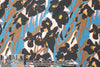 famous designer viscose charmeuse - blue/mocha floral