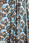 famous designer viscose charmeuse - blue/mocha floral