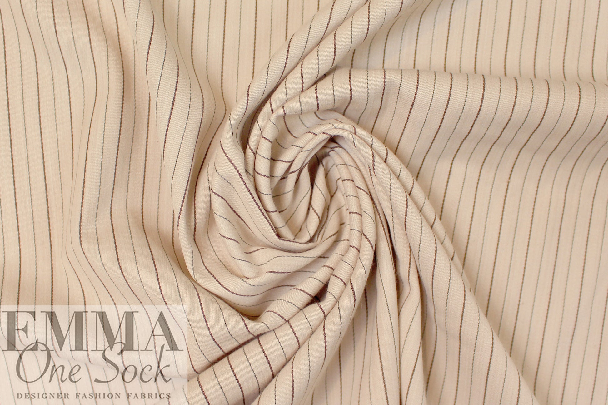 Italian neutral stripe viscose/lycra woven - sand dollar 1.66 yd