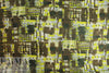 Italian abstract drapey viscose woven - mocha/sulpher