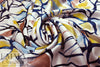 Massim0 'painted leaves' satin viscose woven 2.125 yd