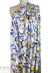 Massim0 'painted leaves' satin viscose woven 2.125 yd