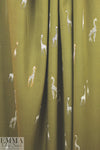 Italian drapey viscose woven - giraffes on olive