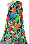 Italian 'joyful flowers' viscose/spandex knit 1.75 yd