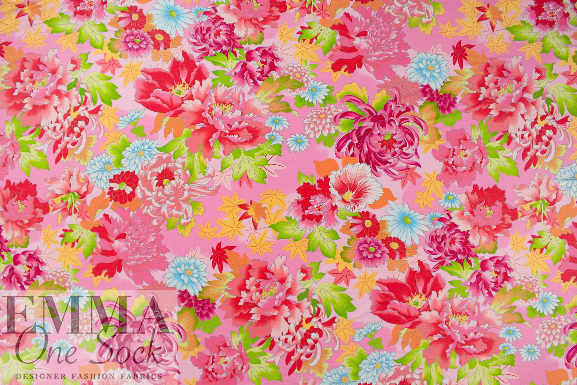 Italian 'dahlia and friends' viscose/spandex knit 2 yd