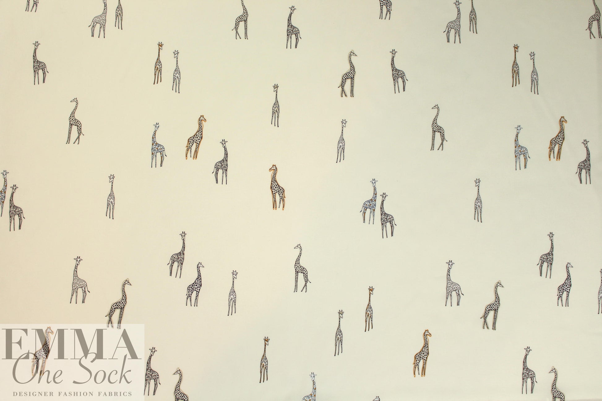 Italian drapey viscose woven - giraffes on ivory 2 yds