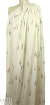 Italian drapey viscose woven - giraffes on ivory