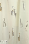 Italian drapey viscose woven - giraffes on ivory 1 yard