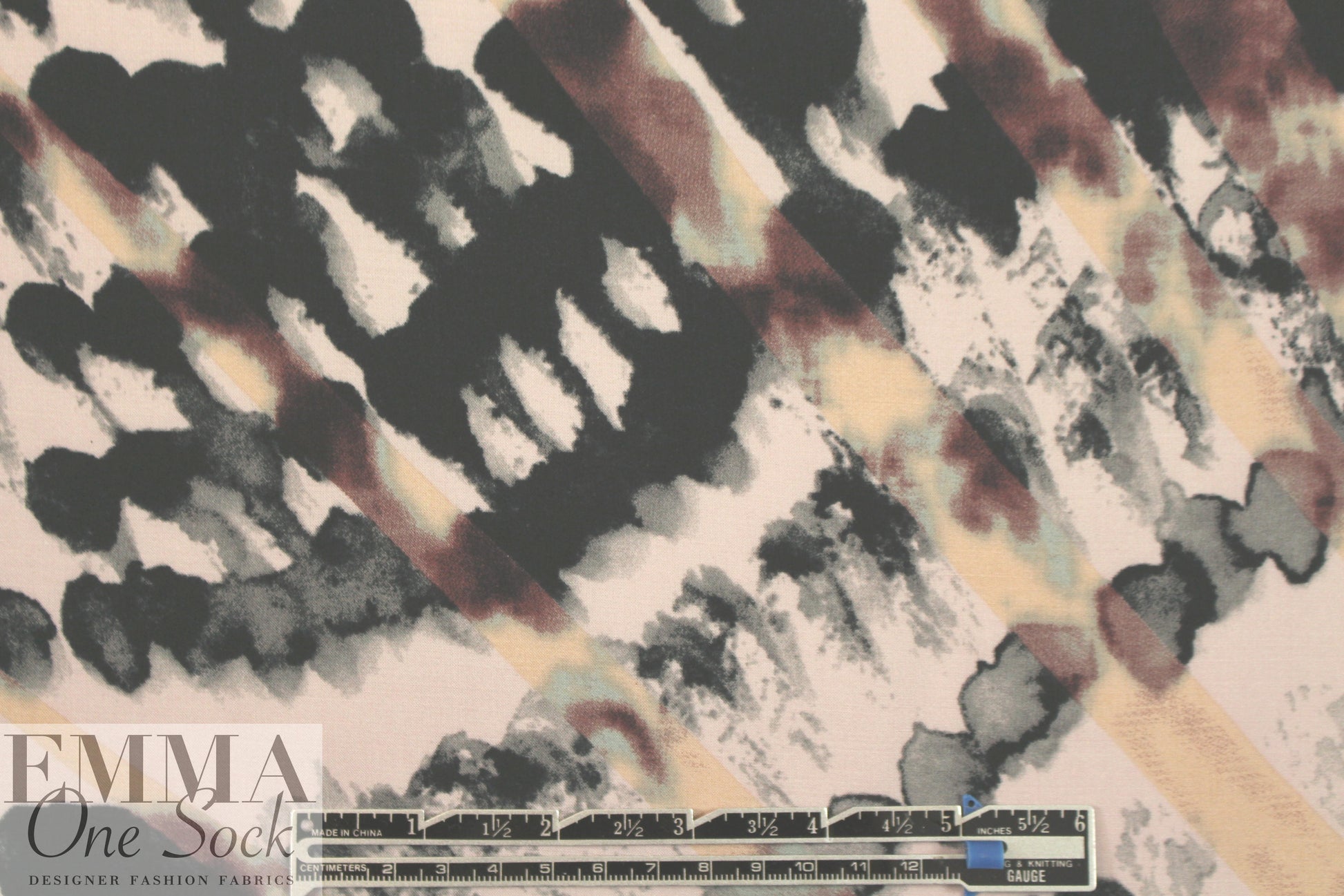 Italian inkblot abstract drapey viscose woven