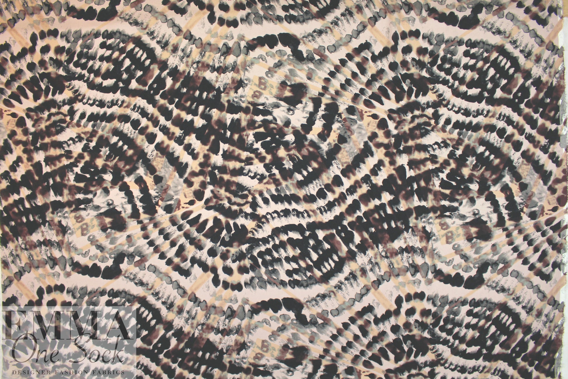 Italian inkblot abstract drapey viscose woven 1.5 yd