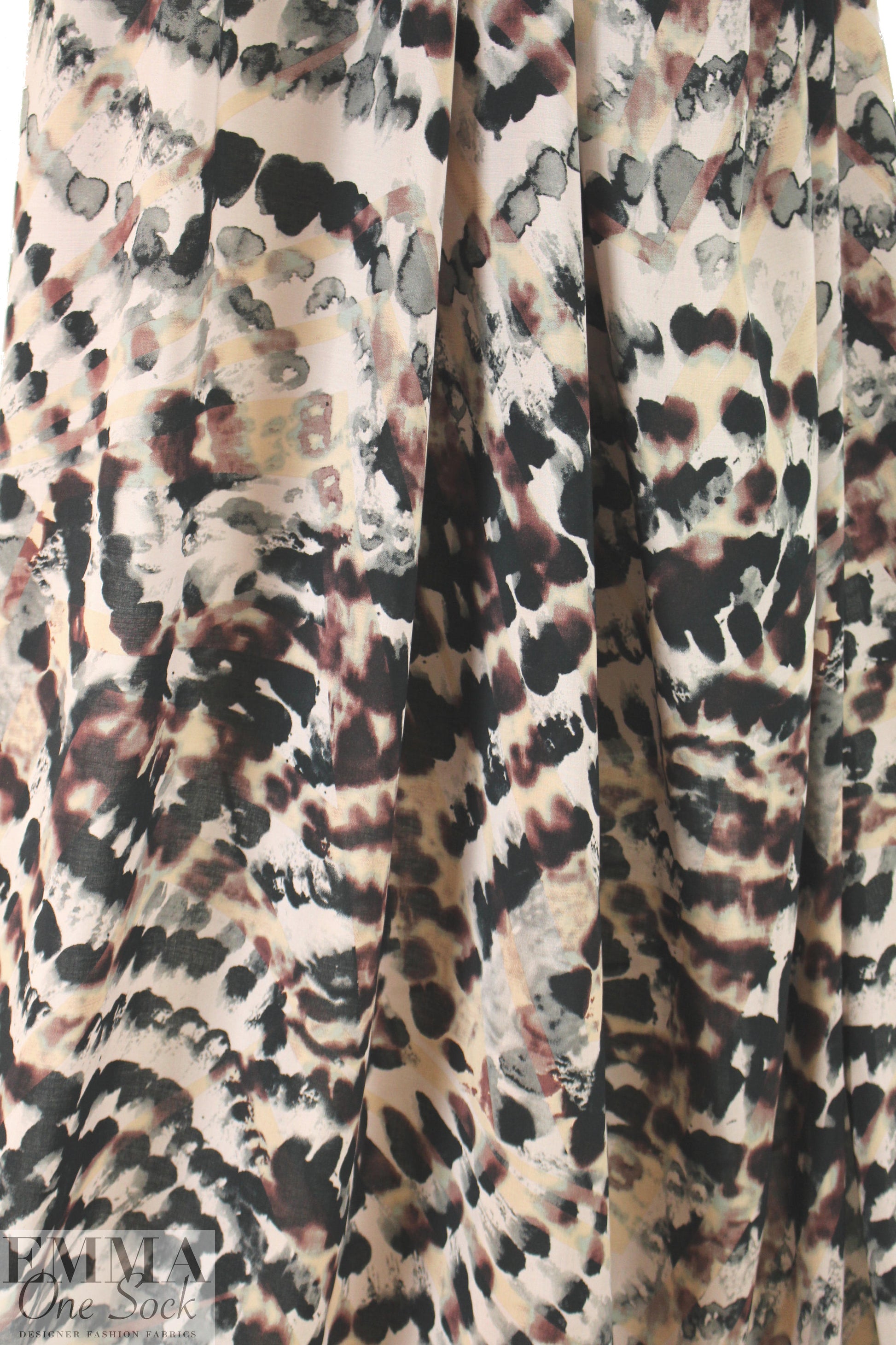 Italian inkblot abstract drapey viscose woven 1.5 yd