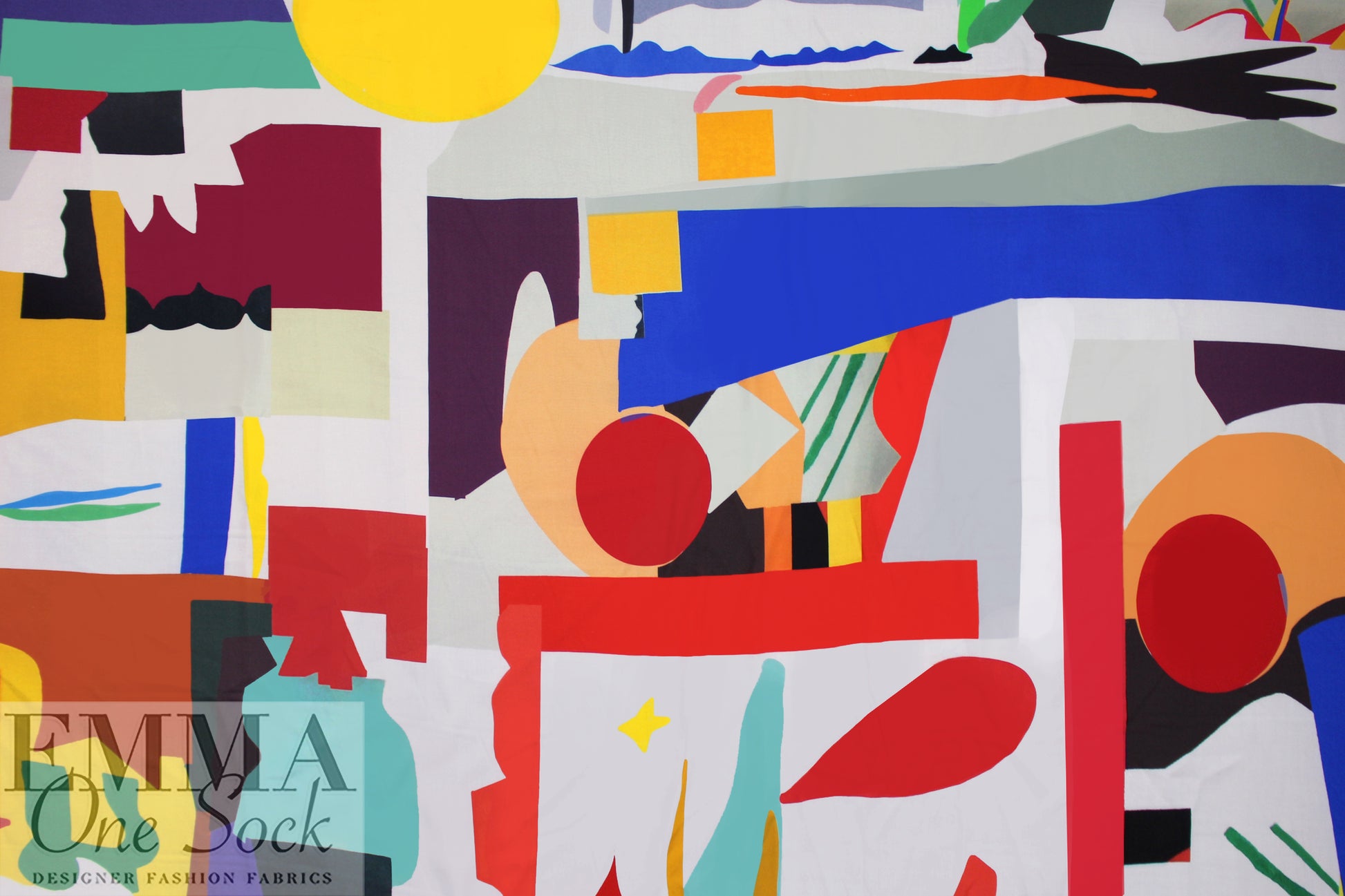 Massim0 'Matisse's garden' viscose challis woven