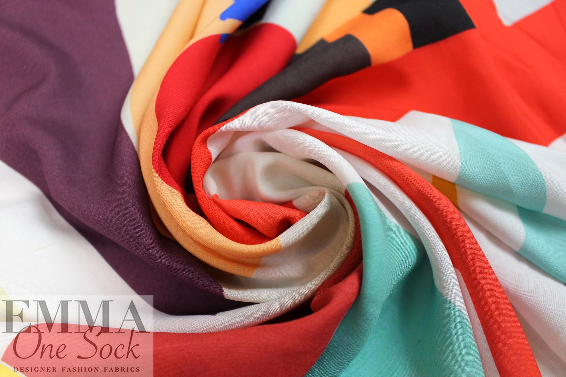 Massim0 'Matisse's garden' viscose challis woven